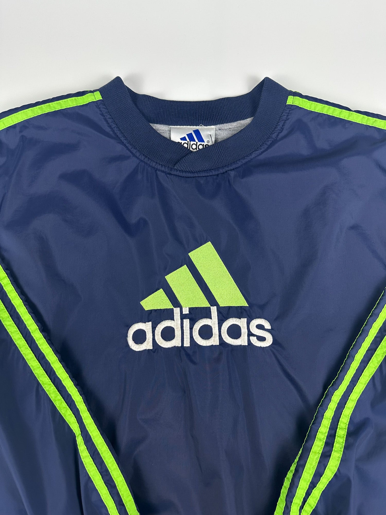 Vintage 90s Adidas Centre Logo Embroidered Pullover Windbreaker Jacket (M)