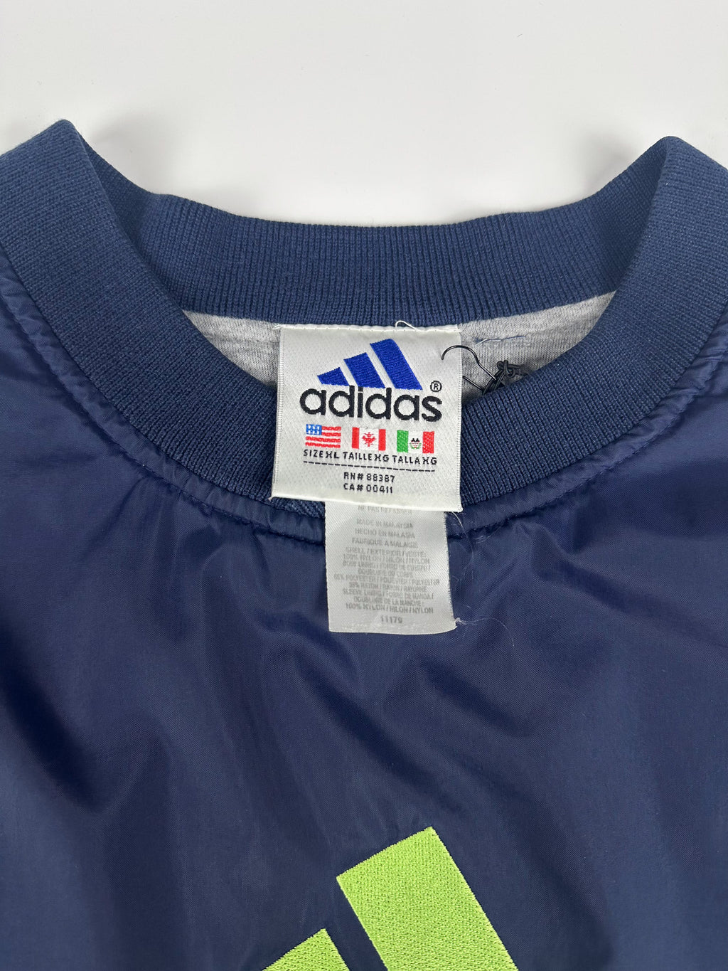 Vintage 90s Adidas Centre Logo Embroidered Pullover Windbreaker Jacket (M)