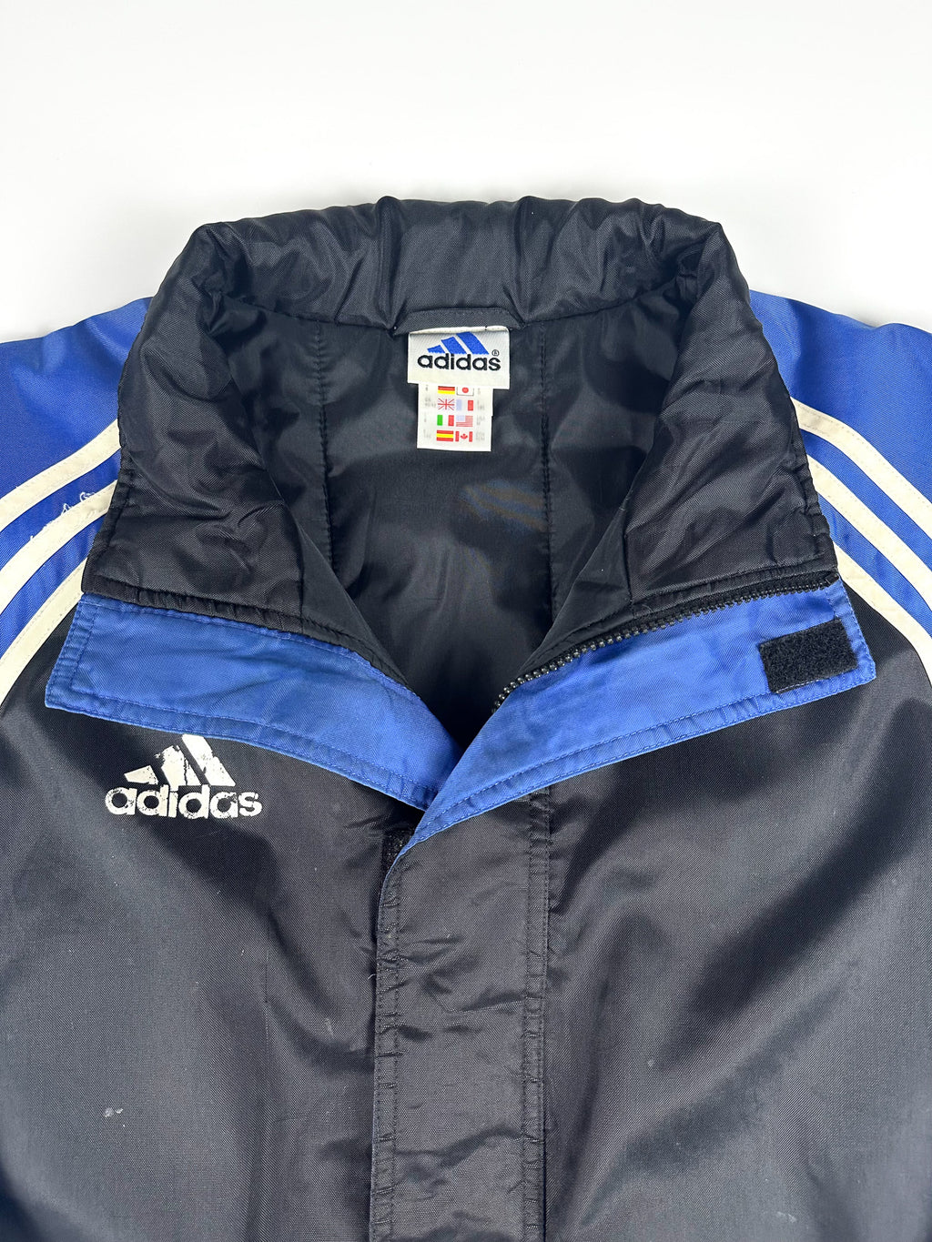 Vintage 90s Adidas 3 Stripe Colour Block Training Parka Jacket (L)