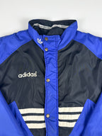 Vintage 90s Adidas 3 Stripe Trefoil Spellout Embroidered Training Parka Jacket (L)