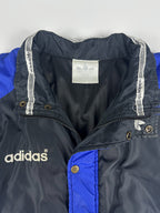 Vintage 90s Adidas 3 Stripe Trefoil Spellout Embroidered Training Parka Jacket (L)