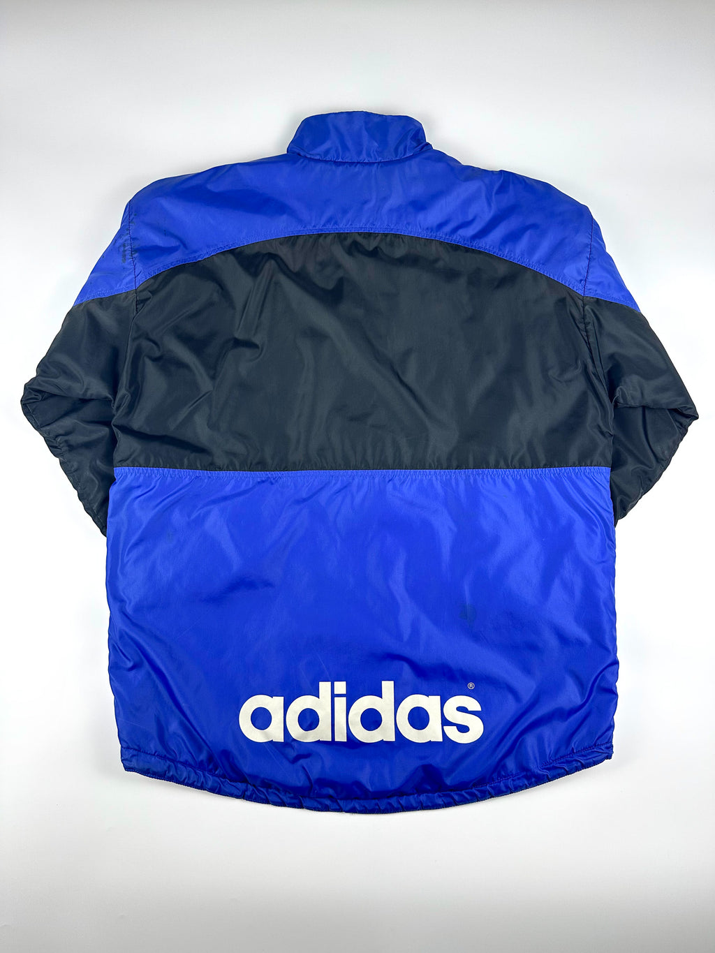 Vintage 90s Adidas 3 Stripe Trefoil Spellout Embroidered Training Parka Jacket (L)