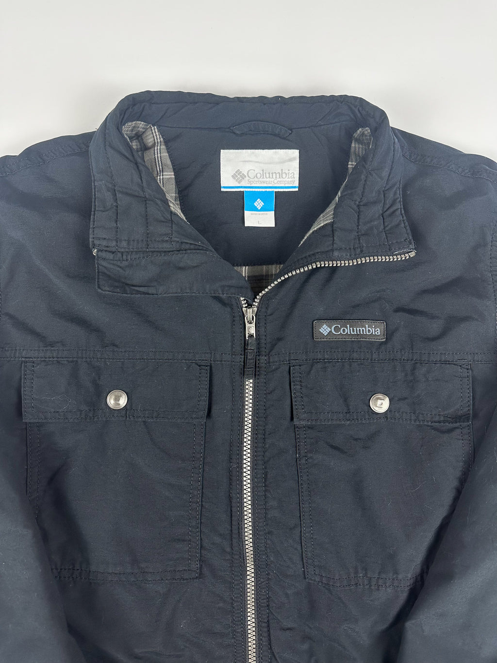 Preloved Columbia Sportwear Company Patch Logo Plaid Lined Parka Jacket (XL)
