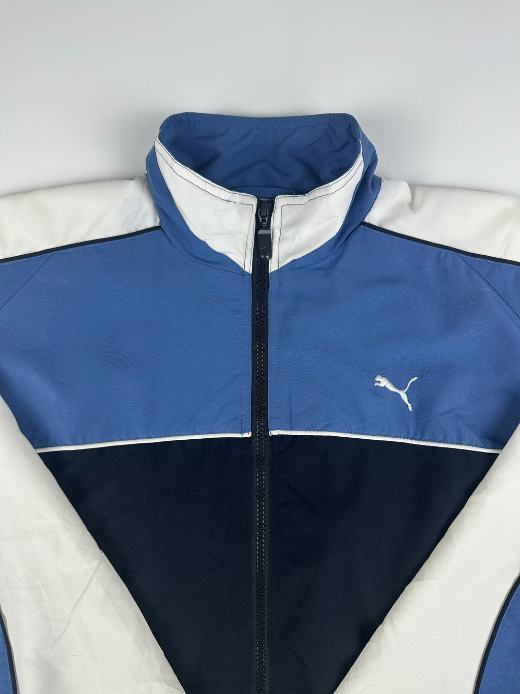 Vintage 00s Puma Embroidered Logo Colour Block Windbreaker Track Jacket (12)