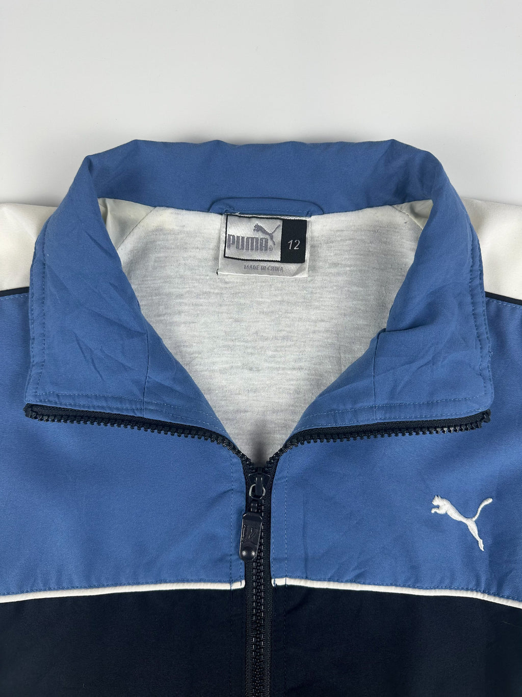 Vintage 00s Puma Embroidered Logo Colour Block Windbreaker Track Jacket (12)