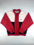 Vintage 90s Fila Logo Patch Colour Block Windbreaker Track Jacket (L)
