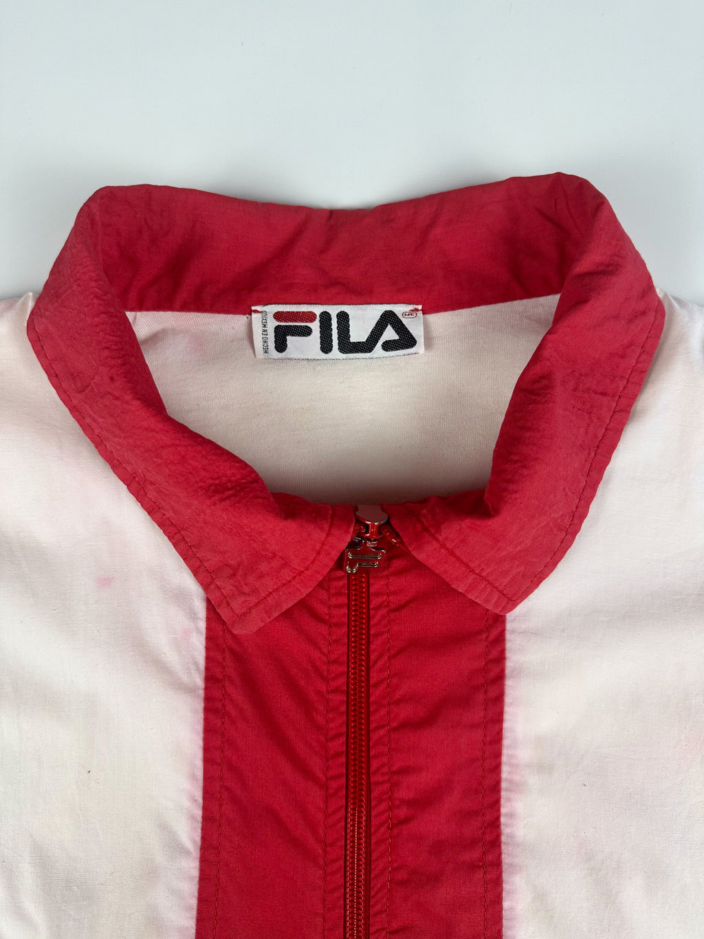 Vintage 90s Fila Logo Patch Colour Block Windbreaker Track Jacket (L)