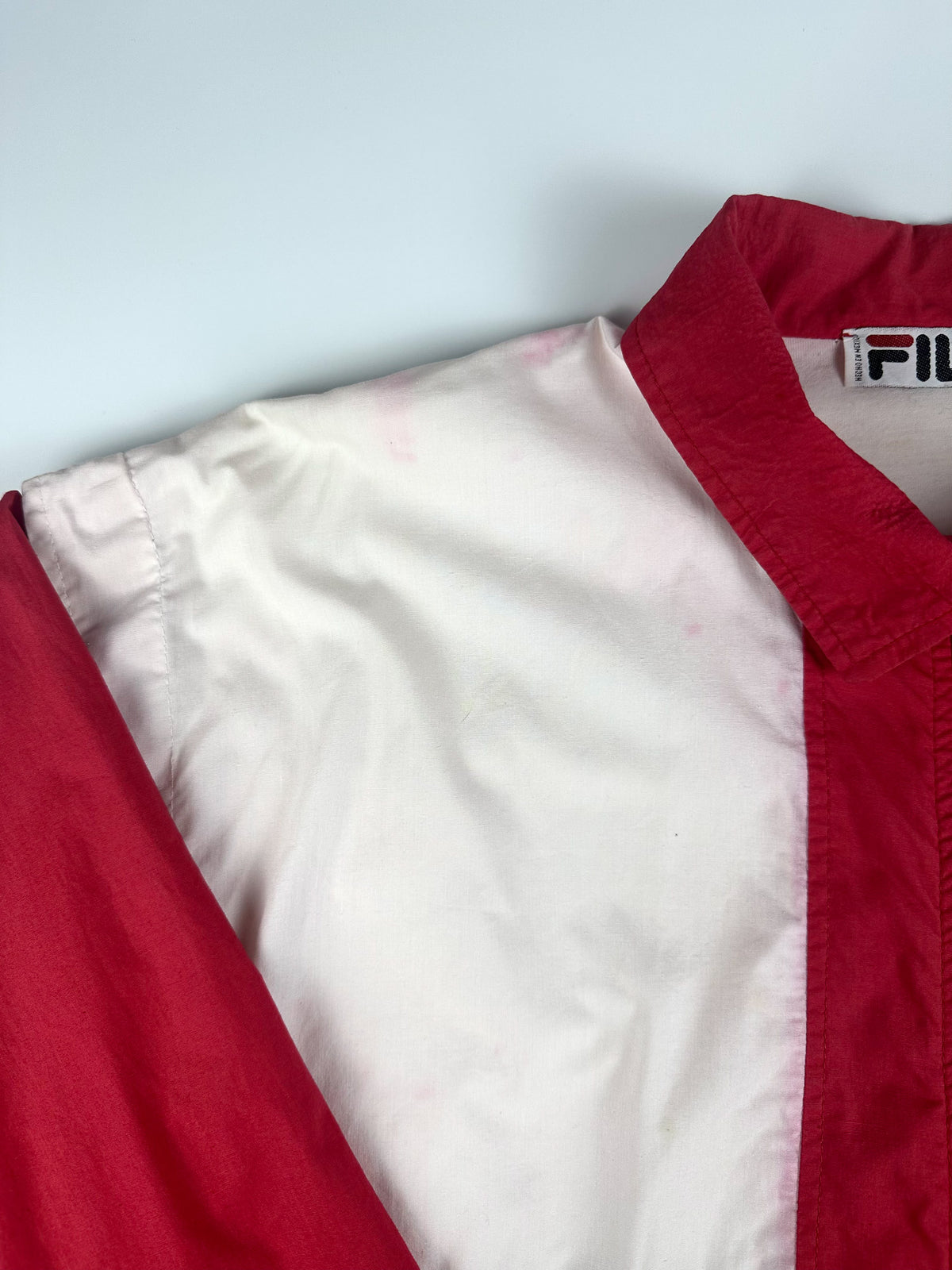 Vintage 90s Fila Logo Patch Colour Block Windbreaker Track Jacket (L)