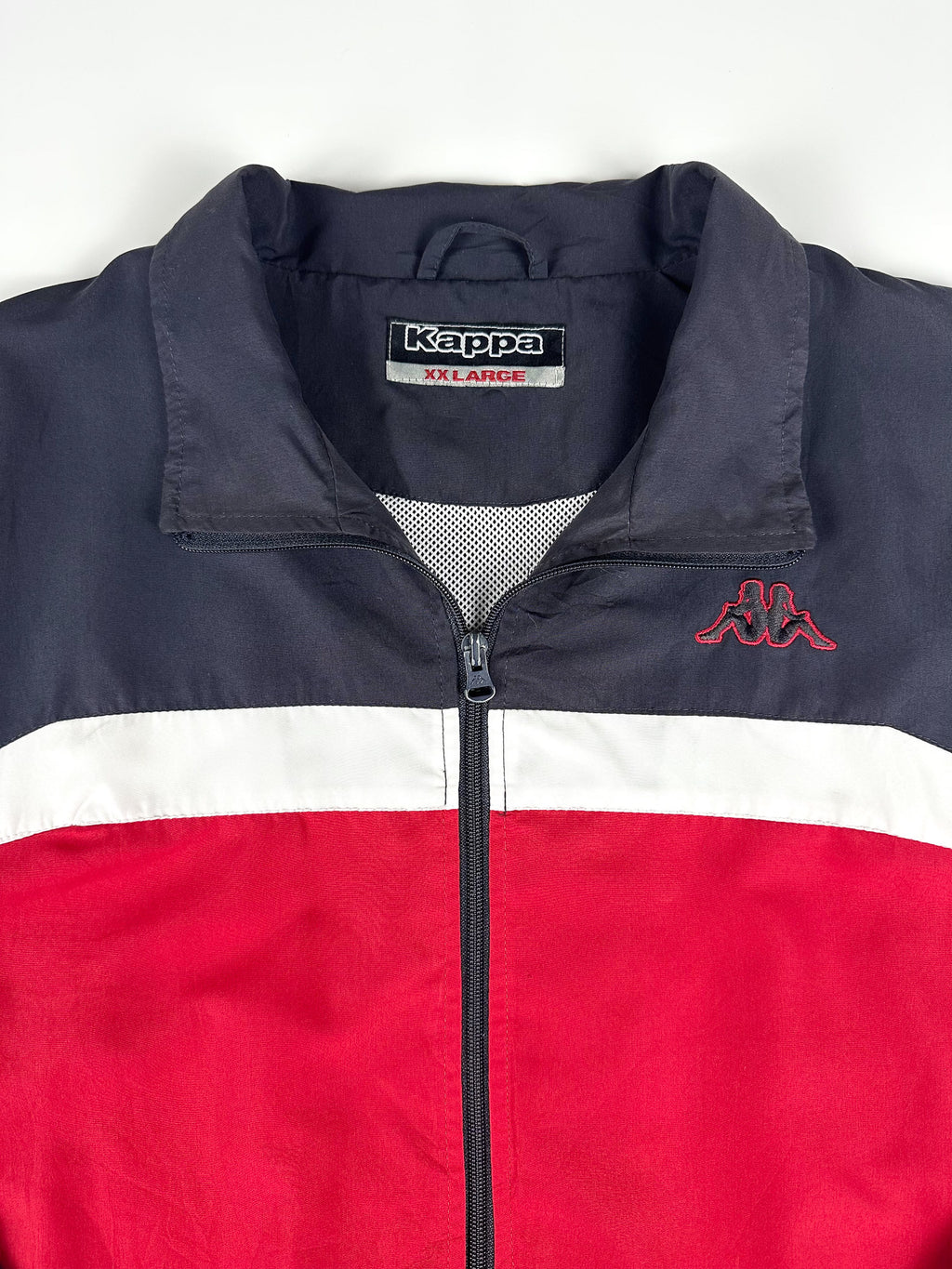 Vintage 00s Kappa Embroidered Logo Colour Block Windbreaker Track Jacket (2XL)