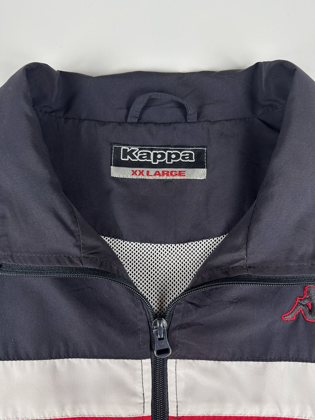 Vintage 00s Kappa Embroidered Logo Colour Block Windbreaker Track Jacket (2XL)