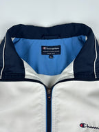 Vintage 00s Champion Embroidered Logo Tape Stripe Windbreaker Track Jacket (XL)
