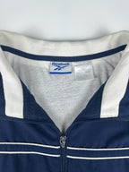 Vintage 90s Reebok Embroidered Logo Spellout Striped Windbreaker Jacket (XL)