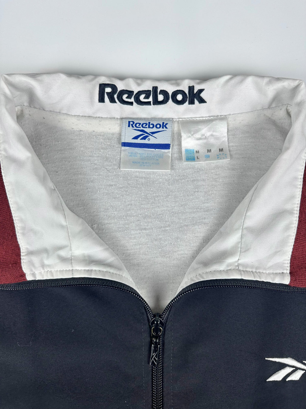 Vintage 90s Reebok Embroidered Logo Spellout Windbreaker Jacket (L)