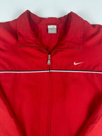 Vintage 00s Nike Embroidered Mini Swoosh Striped Windbreaker Jacket (L)