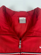Vintage 00s Nike Embroidered Mini Swoosh Striped Windbreaker Jacket (L)