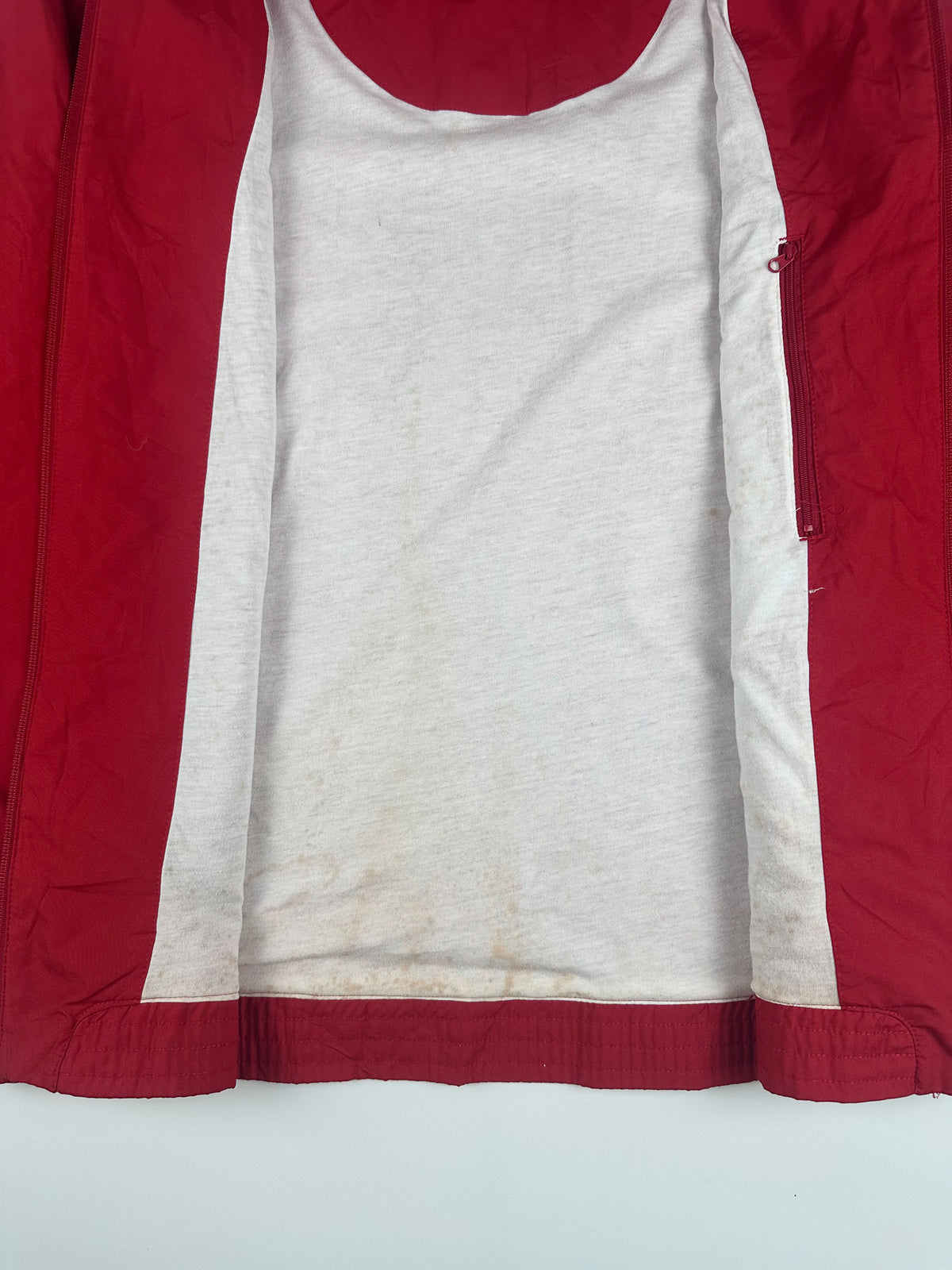 Vintage 00s Nike Embroidered Mini Swoosh Striped Windbreaker Jacket (L)