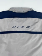 Vintage 90s Nike Embroidered Swoosh Logo Spellout Striped Windbreaker Jacket (XL)
