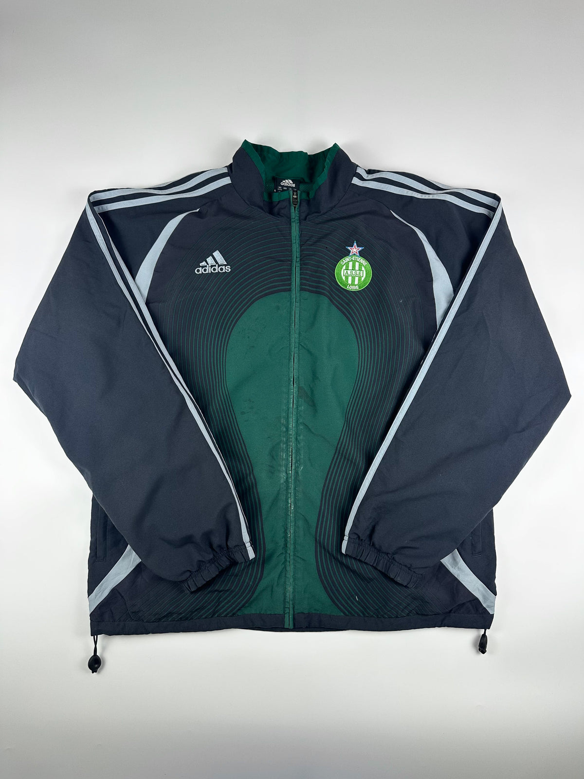 Vintage 00s 06/07 Adidas AS Saint-Étienne Ligue 1 French Football Windbreaker Jacket (XL)