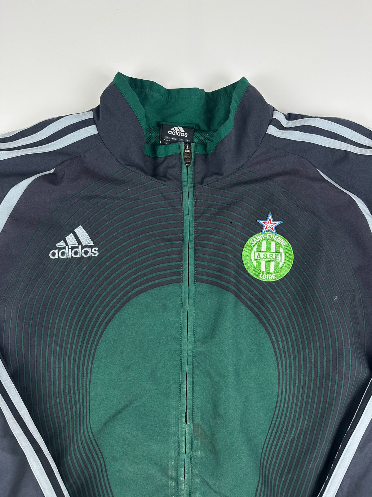 Vintage 00s 06/07 Adidas AS Saint-Étienne Ligue 1 French Football Windbreaker Jacket (XL)