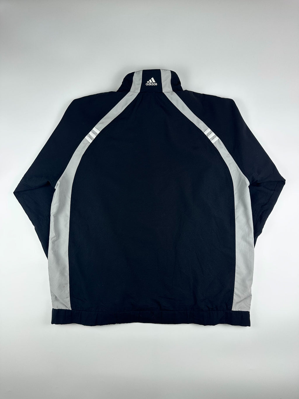Vintage 00s 2004 Adidas 3 Stripe Embroidered Logo Windbreaker Jacket (XL)