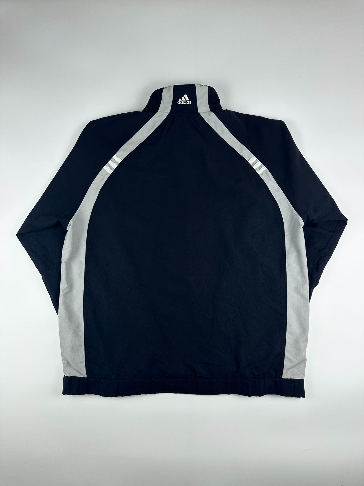 Vintage 00s 2004 Adidas 3 Stripe Embroidered Logo Windbreaker Jacket (XL)