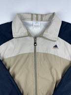 Vintage 00s Adidas 3 Stripe Colour Block 2 Tone Embroidered Logo Windbreaker Jacket (L)