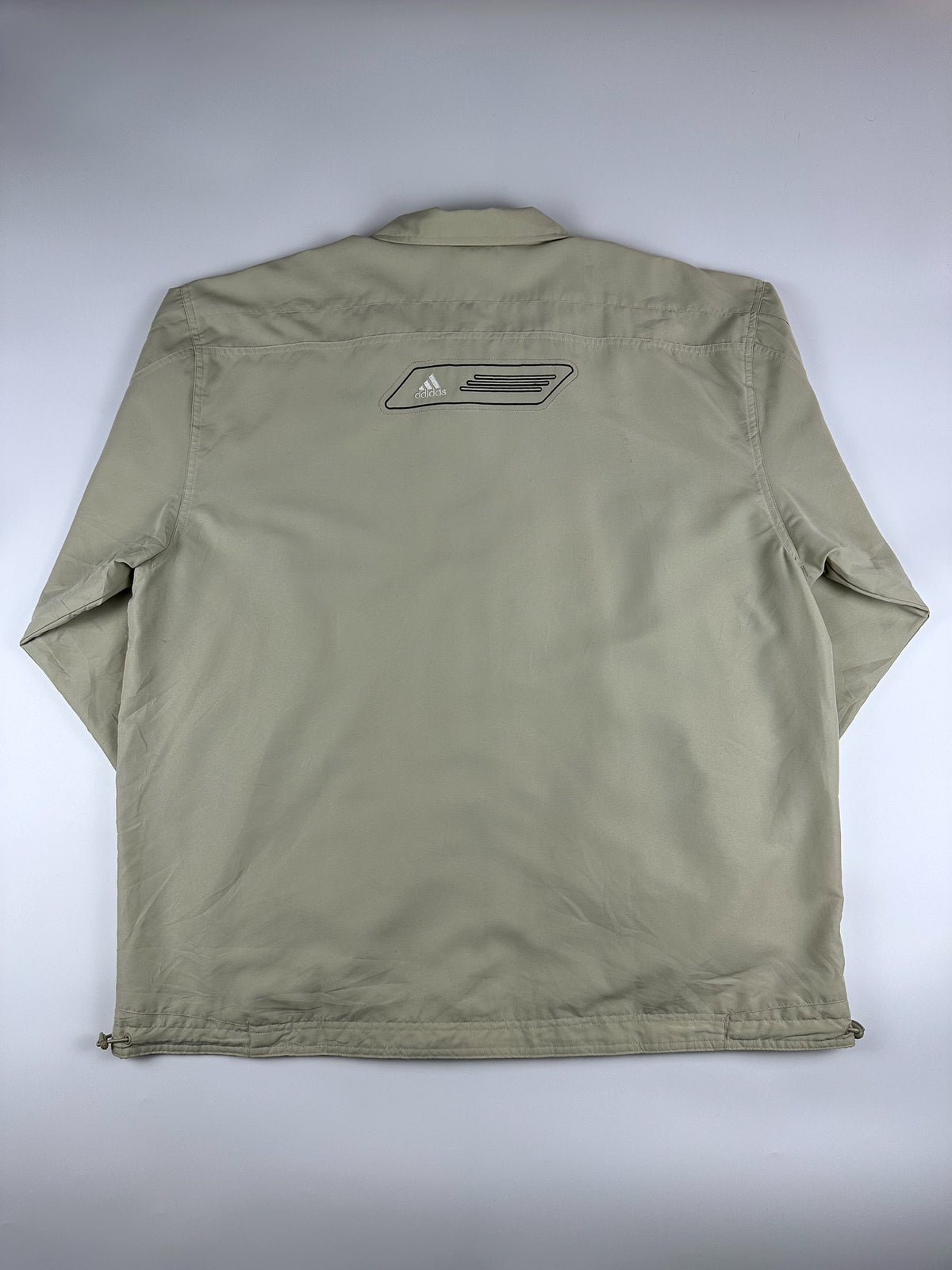 Vintage 00s 2004 Adidas 3 Stripe Embroidered Logo Windbreaker Jacket (XL)