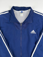 Vintage 90s 1999 Adidas 3 Stripe Embroidered Logo Windbreaker Jacket (XL)