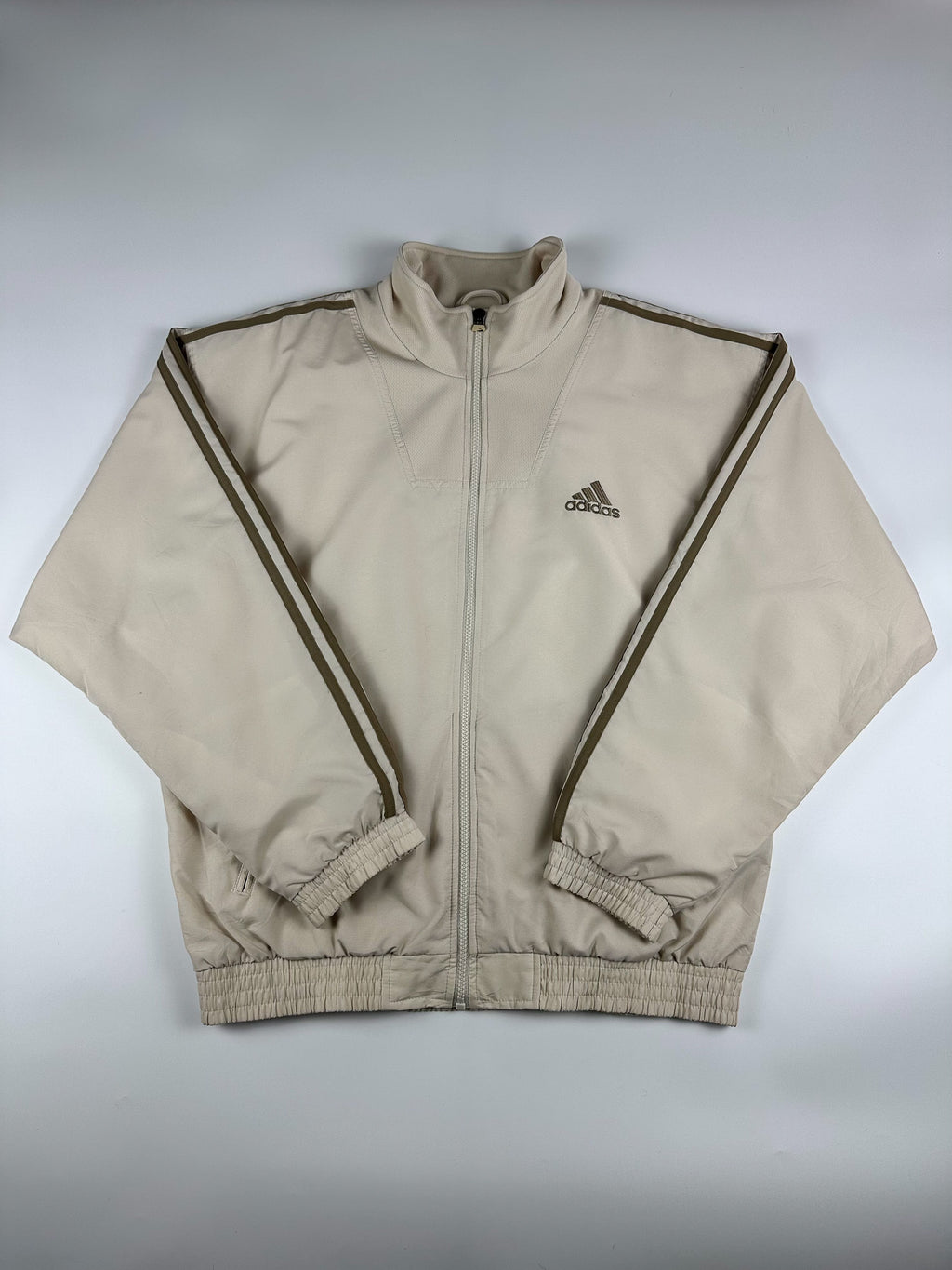 Vintage 00s 2000 Adidas 3 Stripe Embroidered Logo Windbreaker Jacket (L)