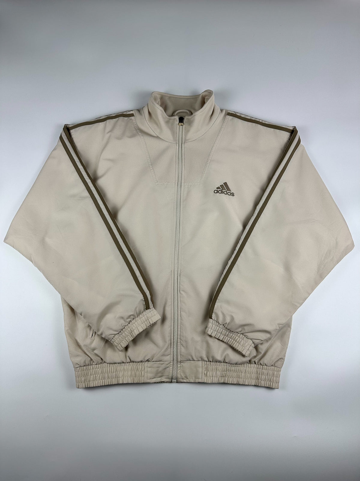 Vintage 00s 2000 Adidas 3 Stripe Embroidered Logo Windbreaker Jacket (L)