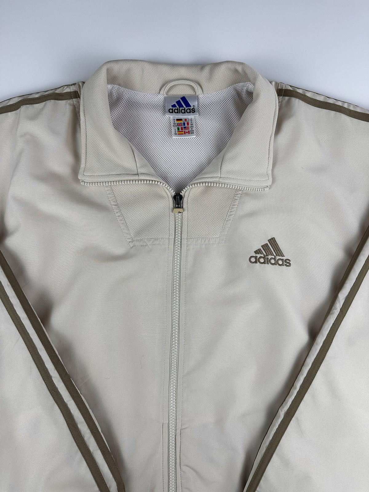 Vintage 00s 2000 Adidas 3 Stripe Embroidered Logo Windbreaker Jacket (L)