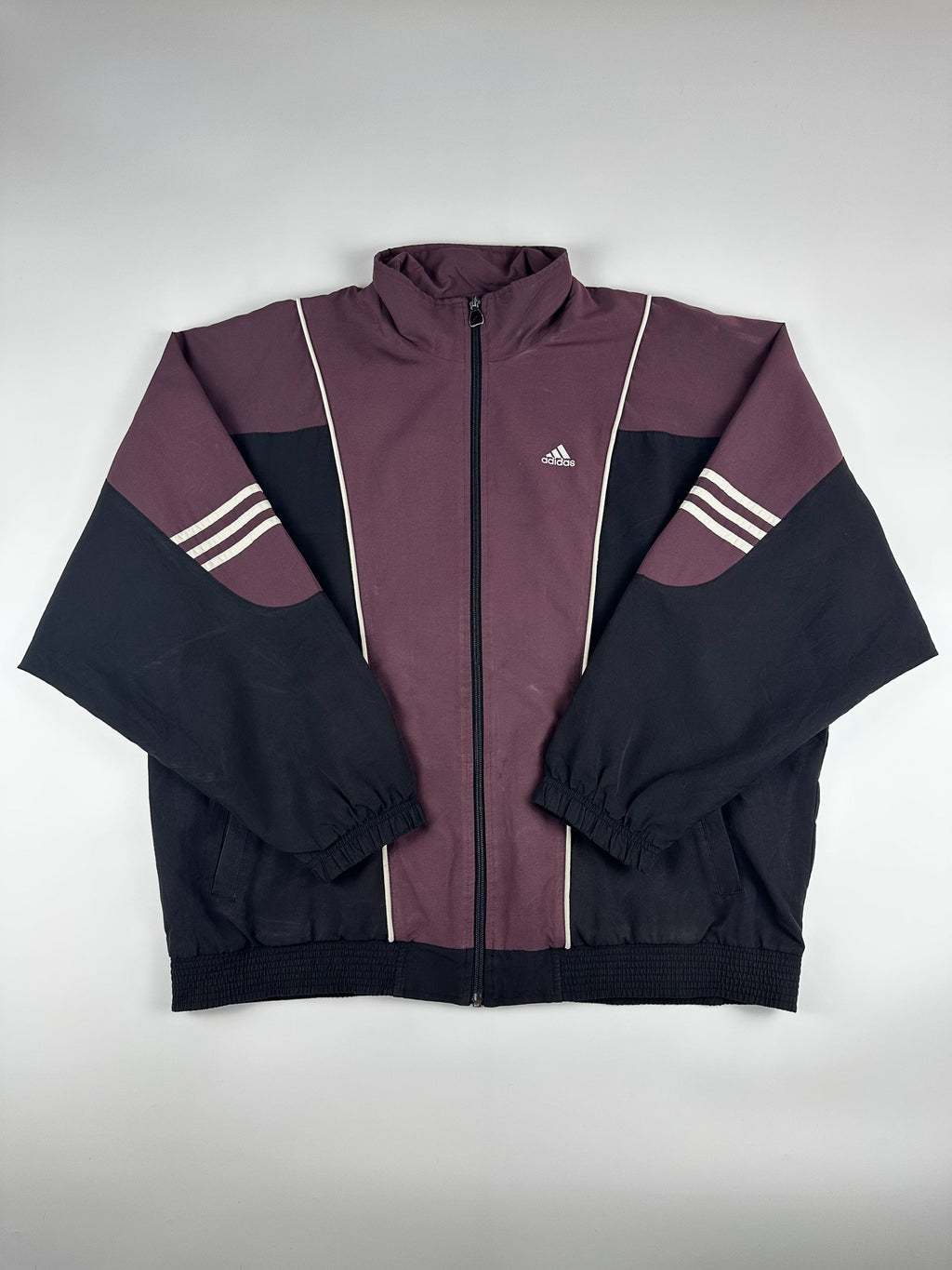 Vintage 90s 1999 Adidas 3 Stripe Embroidered Colour Block Windbreaker Jacket (L)