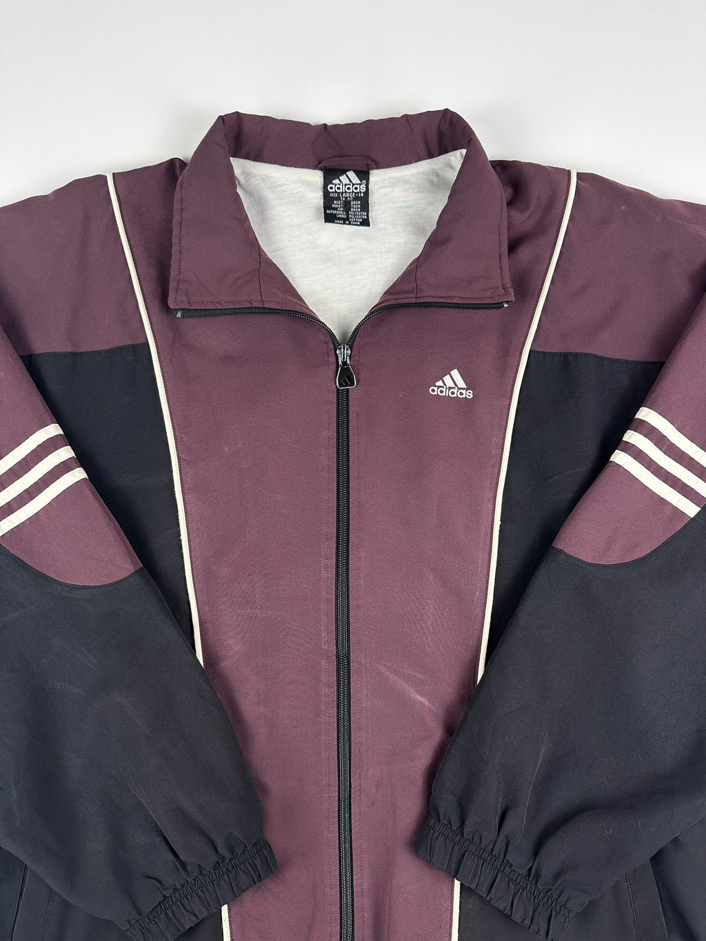 Vintage 90s 1999 Adidas 3 Stripe Embroidered Colour Block Windbreaker Jacket (L)