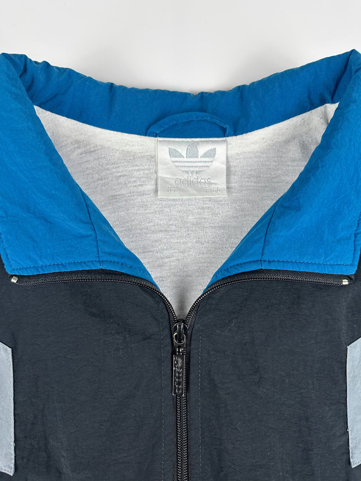 Vintage 90s Adidas Geometric Colour Block Embroidered Trefoil Windbreaker Jacket (L)