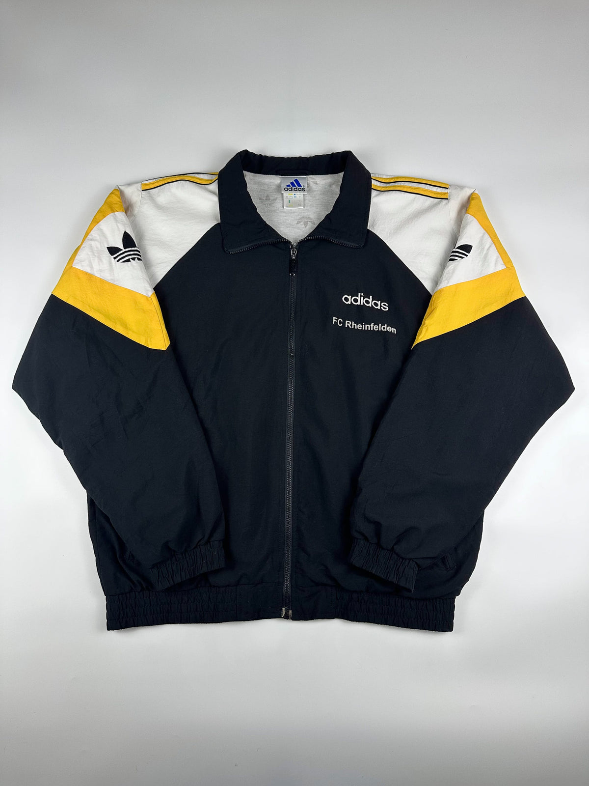 Vintage 90s Adidas FC Rheinfelden McDonald's Switzerland Football Training Windbreaker Jacket (L)