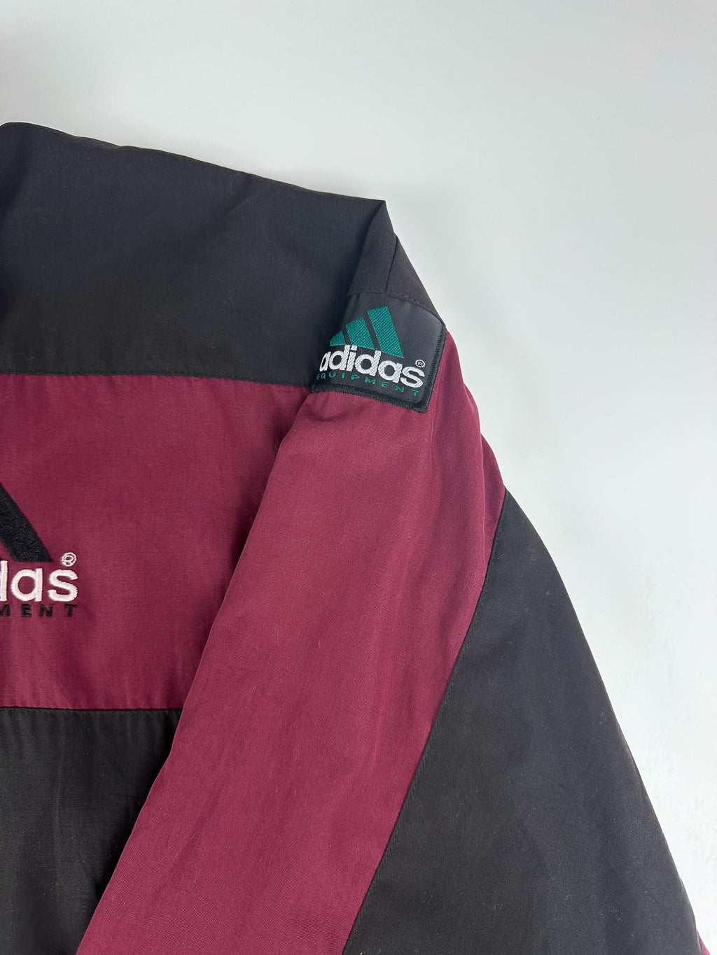 Vintage 90s Adidas Equipment Embroidered Logo Horizontal Stripe Colour Block Windbreaker Jacket (XL)