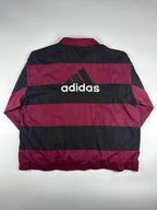 Vintage 90s Adidas Equipment Embroidered Logo Horizontal Stripe Colour Block Windbreaker Jacket (XL)