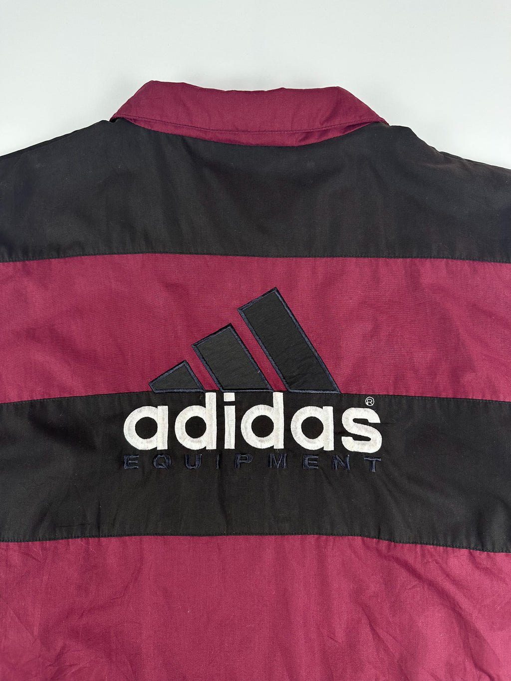 Vintage 90s Adidas Equipment Embroidered Logo Horizontal Stripe Colour Block Windbreaker Jacket (XL)