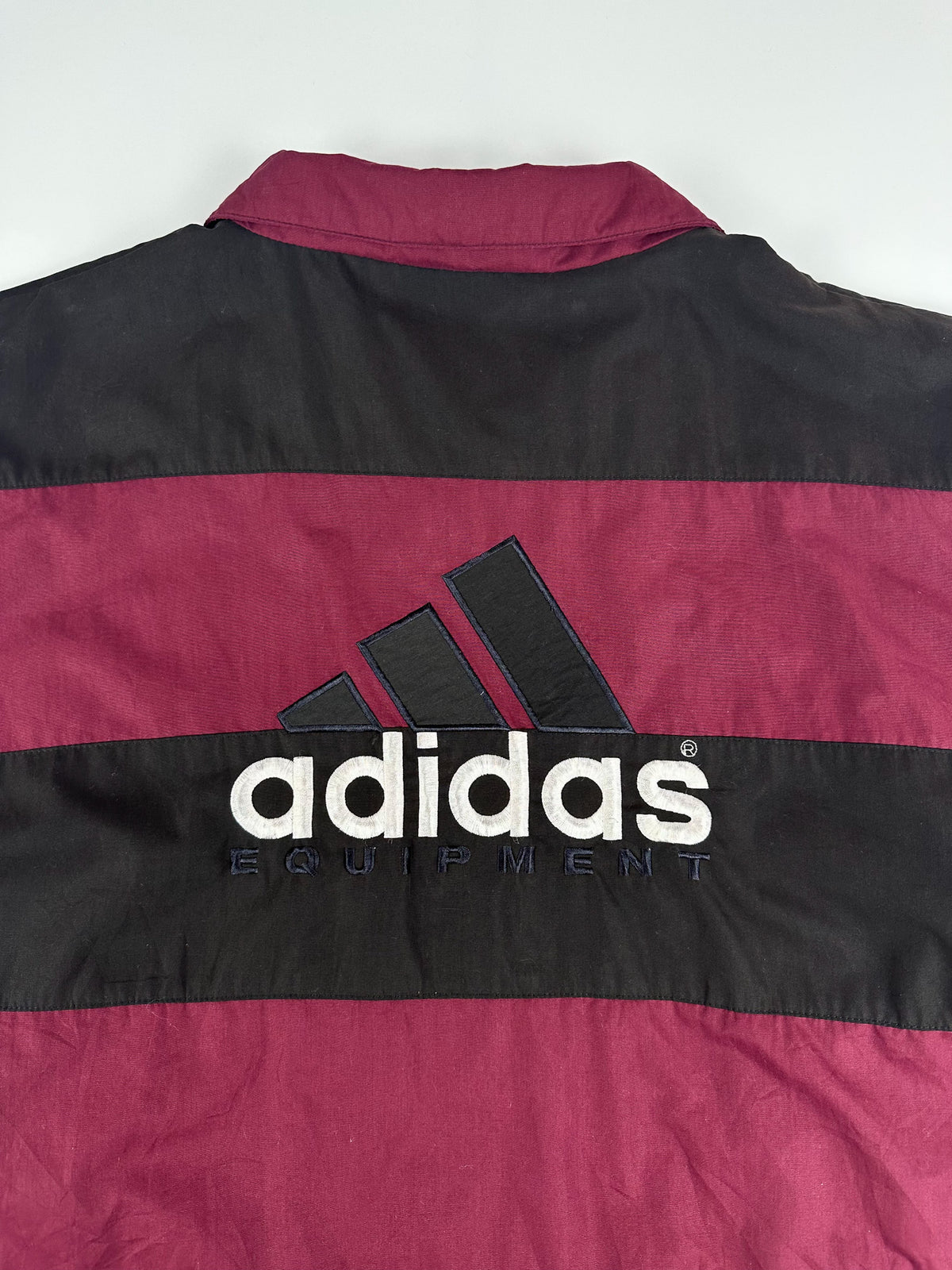 Vintage 90s Adidas Equipment Embroidered Logo Horizontal Stripe Colour Block Windbreaker Jacket (XL)