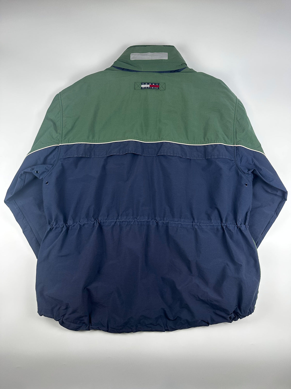 Vintage 90s Tommy Hilfiger Colour Block Packable Hood Heavy Sailing Parka Jacket (XL)