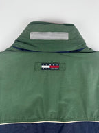 Vintage 90s Tommy Hilfiger Colour Block Packable Hood Heavy Sailing Parka Jacket (XL)