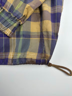 Vintage 90s GAP Plaid Toggle Hooded Half Zip Anorak Pullover Parka Jacket (XL)