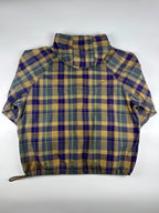 Vintage 90s GAP Plaid Toggle Hooded Half Zip Anorak Pullover Parka Jacket (XL)