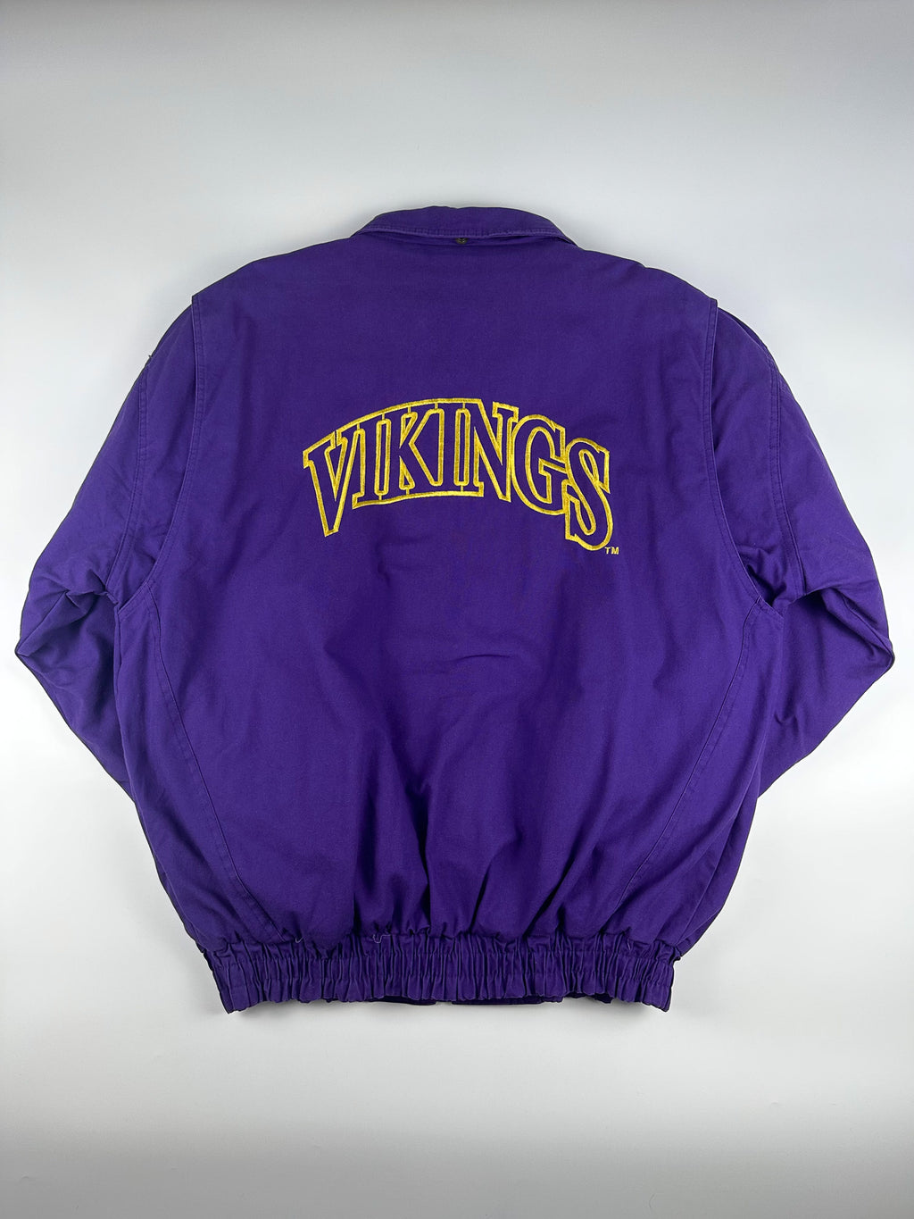 Vintage 90s Logo 7 Minnesota Vikings Team NFL Heavyweight Quilt Lined Jacket (L)
