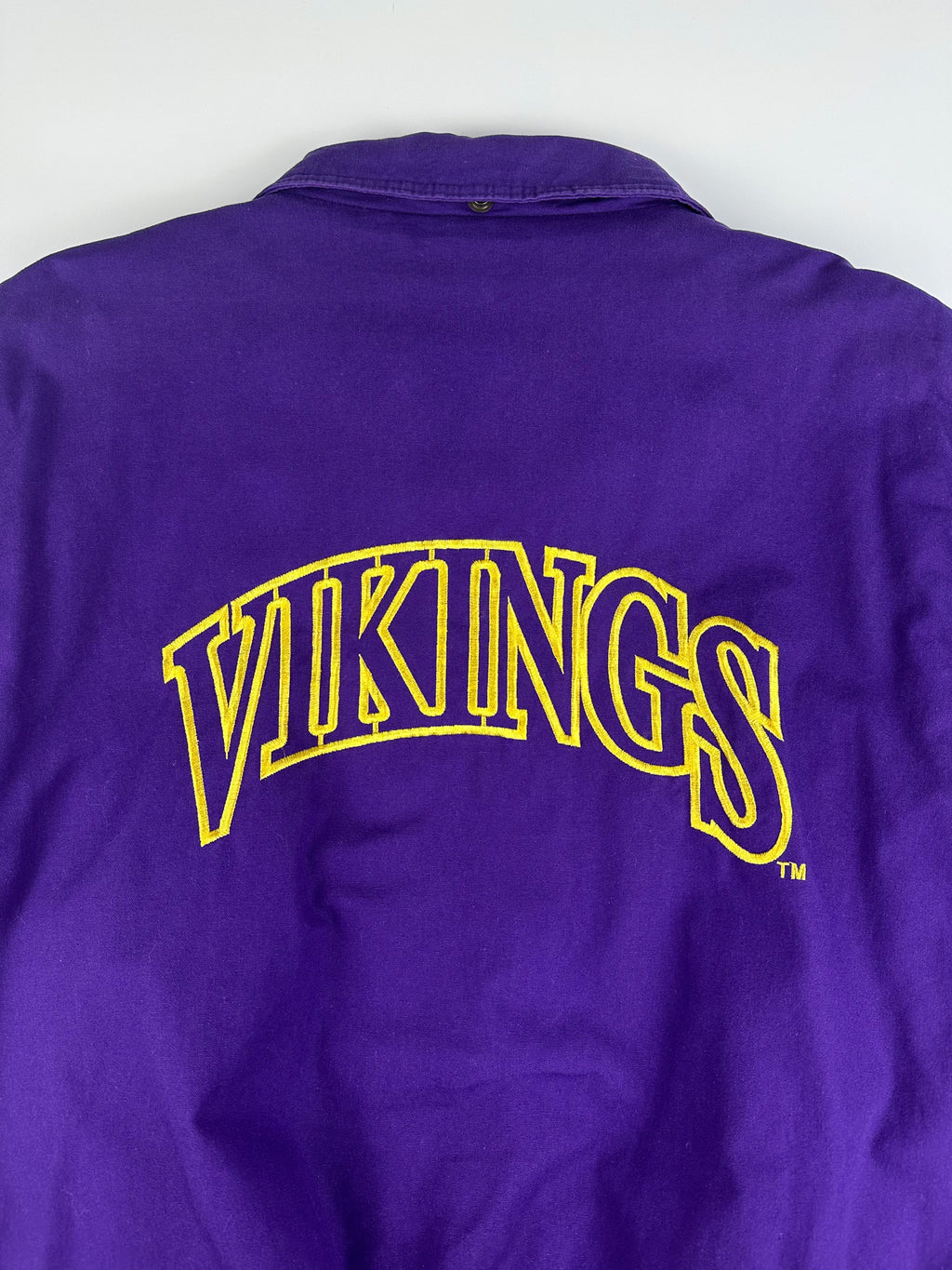 Vintage 90s Logo 7 Minnesota Vikings Team NFL Heavyweight Quilt Lined Jacket (L)