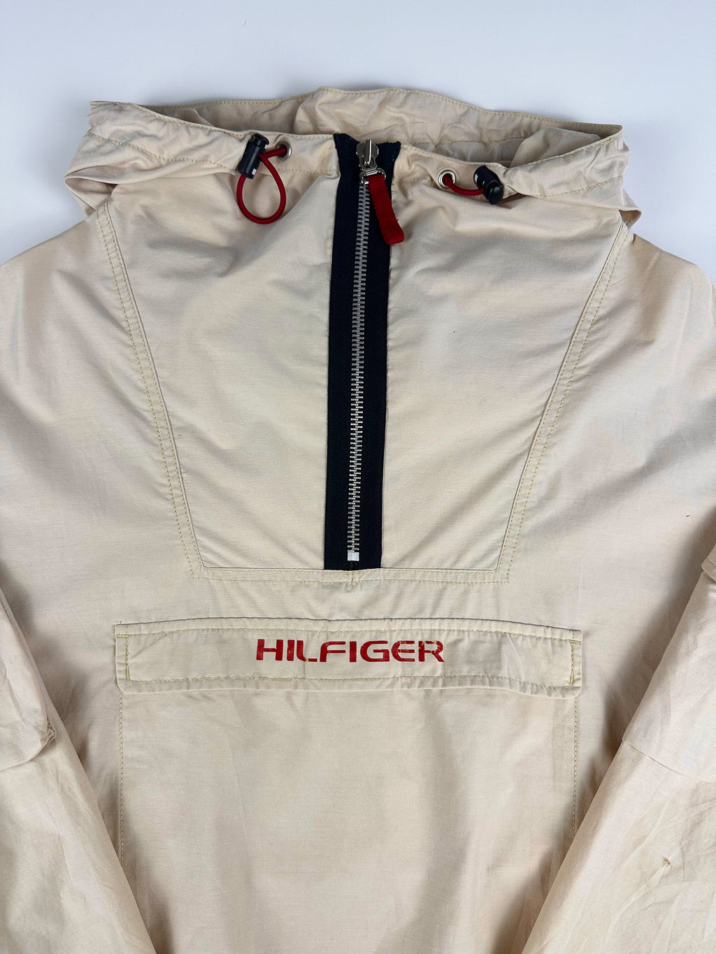 DEADSTOCK BNWT Vintage 90s 1999 Tommy Hilfiger 1/4 Zip Hooded Anorak Pullover Windbreaker Jacket (L)