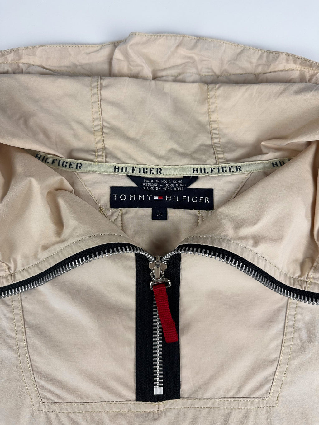 DEADSTOCK BNWT Vintage 90s 1999 Tommy Hilfiger 1/4 Zip Hooded Anorak Pullover Windbreaker Jacket (L)