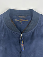 Vintage 00s 2000 Tommy Hilfiger Golf Ribbed Cuff Full Zip Felt Bomber Jacket (L)