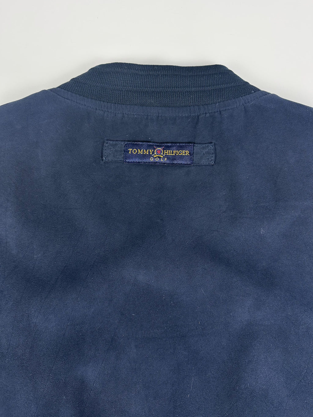 Vintage 00s 2000 Tommy Hilfiger Golf Ribbed Cuff Full Zip Felt Bomber Jacket (L)