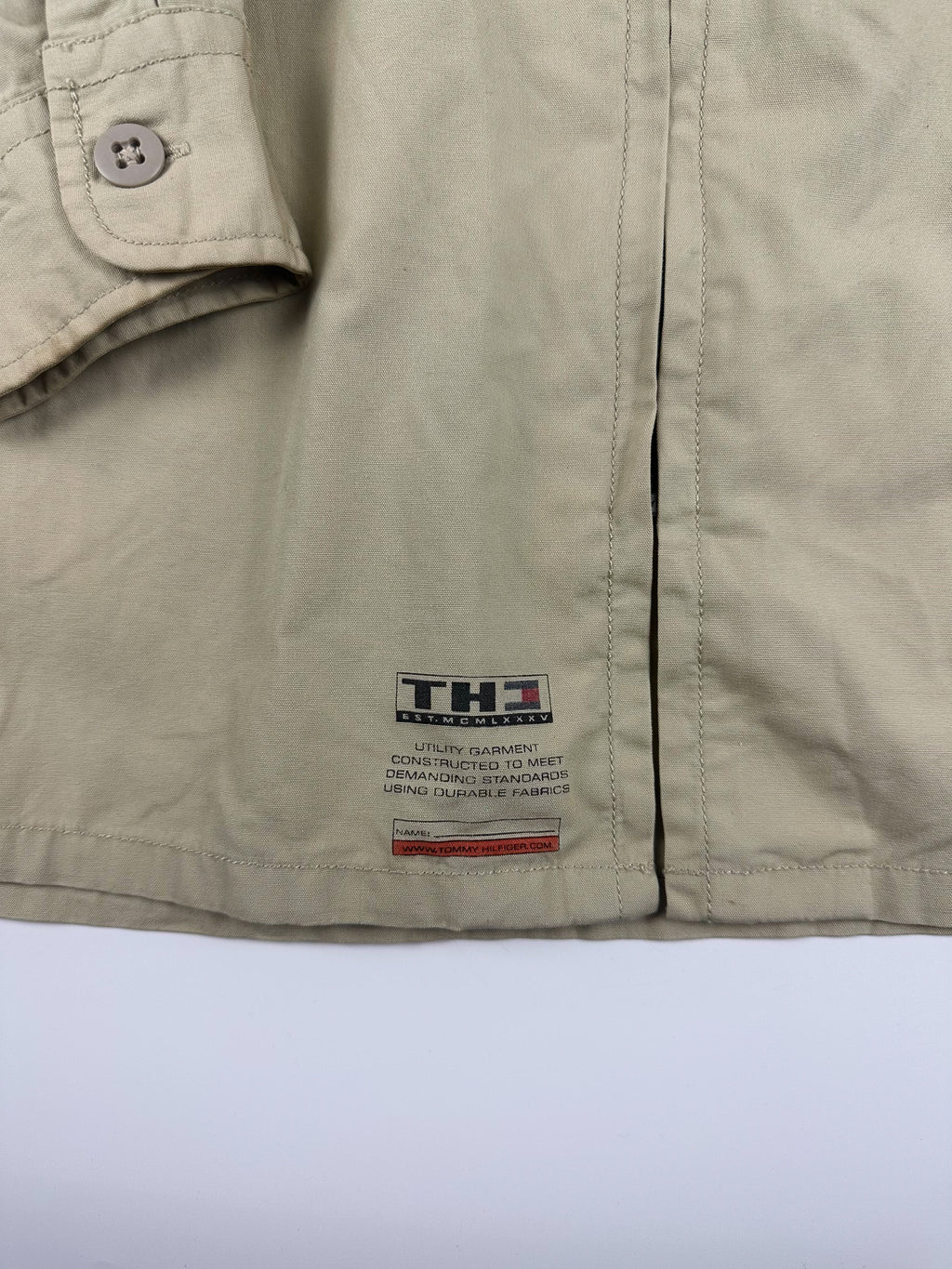 Vintage 00s Tommy Hilfiger Utility Pocket Full Zip Shacket Overshirt Jacket (L)